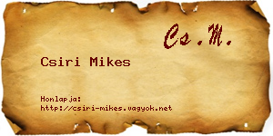 Csiri Mikes névjegykártya